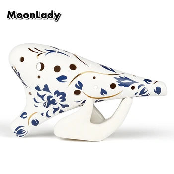 

Ice Kiln-fired with Orchid Porcelain Ocarina 12 Holes Ceramic Alto C Legend of Ocarina Zelda Flute Crack Ocarina