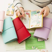 Милый блокнот из искусственной кожи для путешествий в стиле макарон, богемский дневник, блокнот фруктового цвета, студенческий планировщик, канцелярские принадлежности, подарок для школы