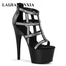 LAIJIANJINXIA/Уникальные привлекательные туфли на высоком каблуке для танцев в ночном клубе; большой пикантный клубный набор; сандалии с шнеком; обувь для танцев в стиле Джокера; G-090