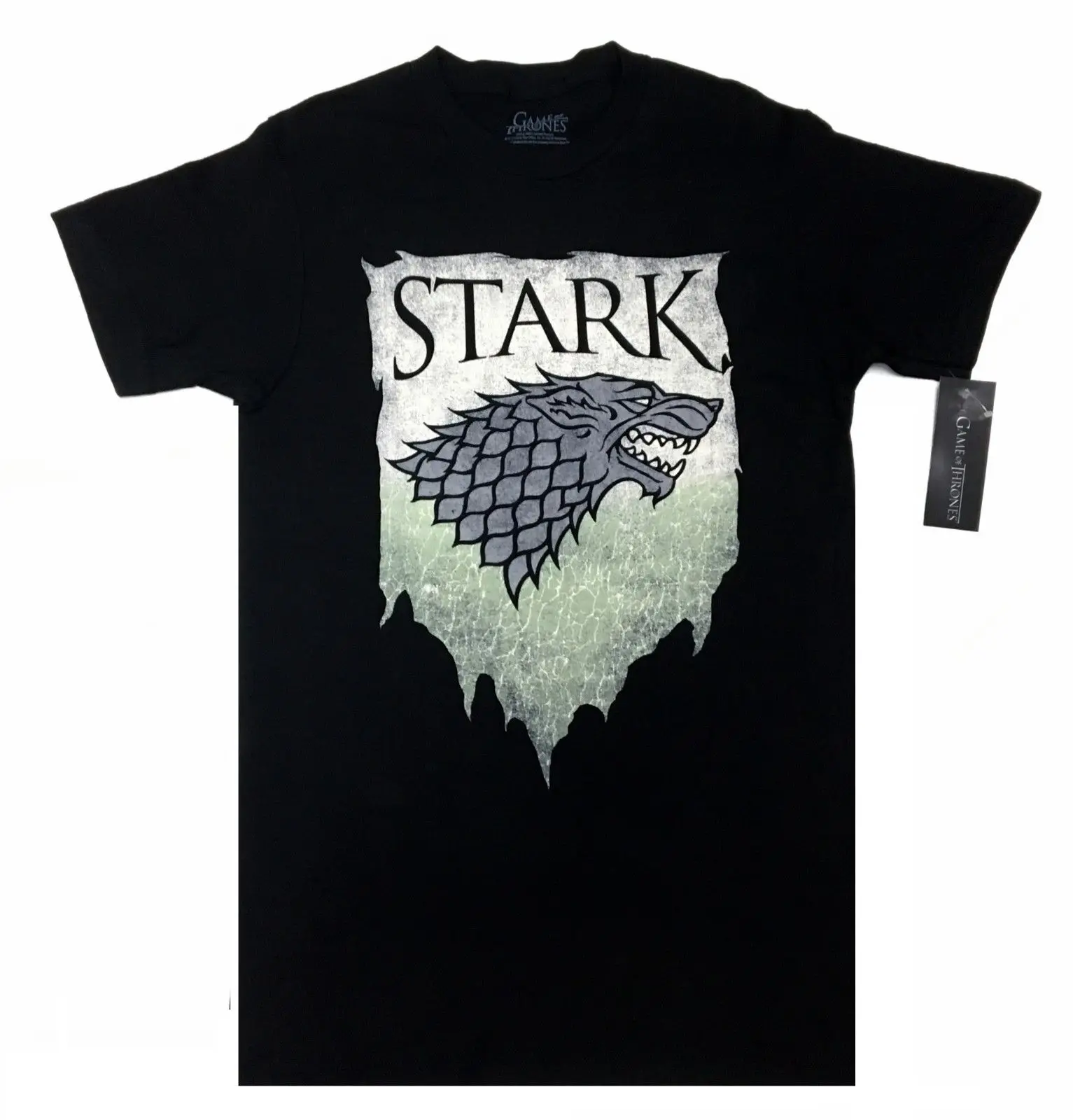Игра престолов STARK sigil рваные баннера DIREWOLF Футболка СЗТ лицензированных и