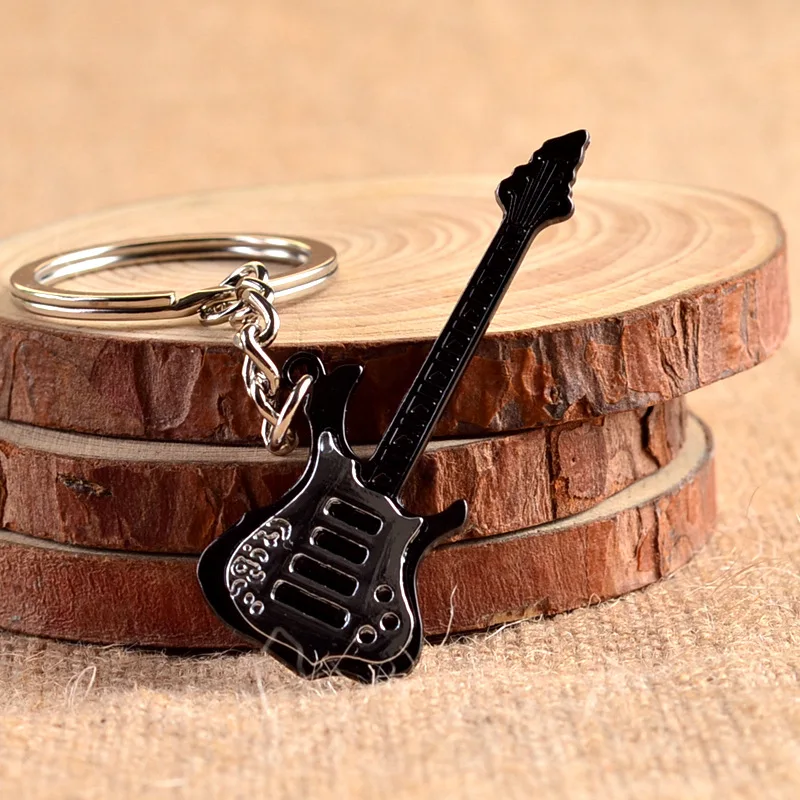 1PC Guitar Keychain Creative Design Bass Guitar Musical Instrument