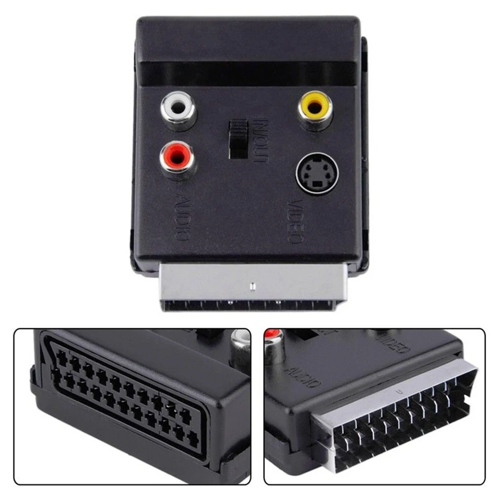 

1Pc Scart RGB Male to Female -Video 3 RCA Audio AV TV Connector Adapter Converter Useful