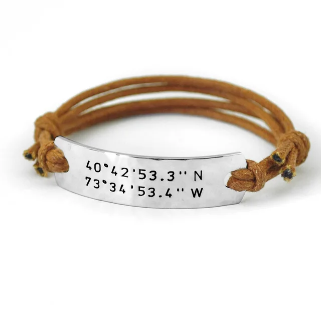 Coordinates Bracelet Custom Bar Laude Longitude Coordinates Bracelet Custom Bar Laude Longitude For Friend Or Boyfriend Valentine S