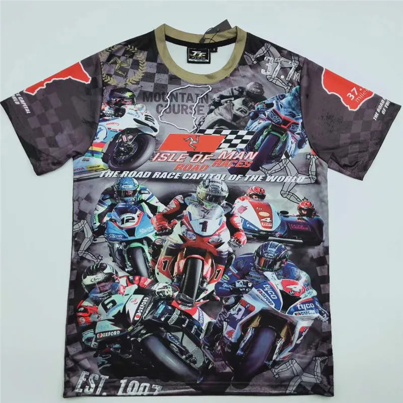 

2018 Superbike Isle of Man TT Racing T-shirts Locomotive Fans Short Tee Motorcycle Riding Fashion Clothing Moto T-shirt/Jersey