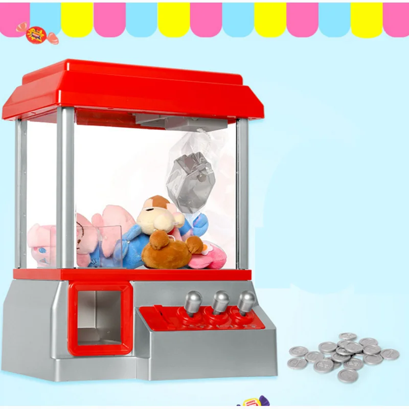Alta calidad caramelo Grabber los niños fiesta de cumpleaños regalo favores de escritorio Mini muñecas moneda operado Grabber máquina de juego de Juguetes - 2
