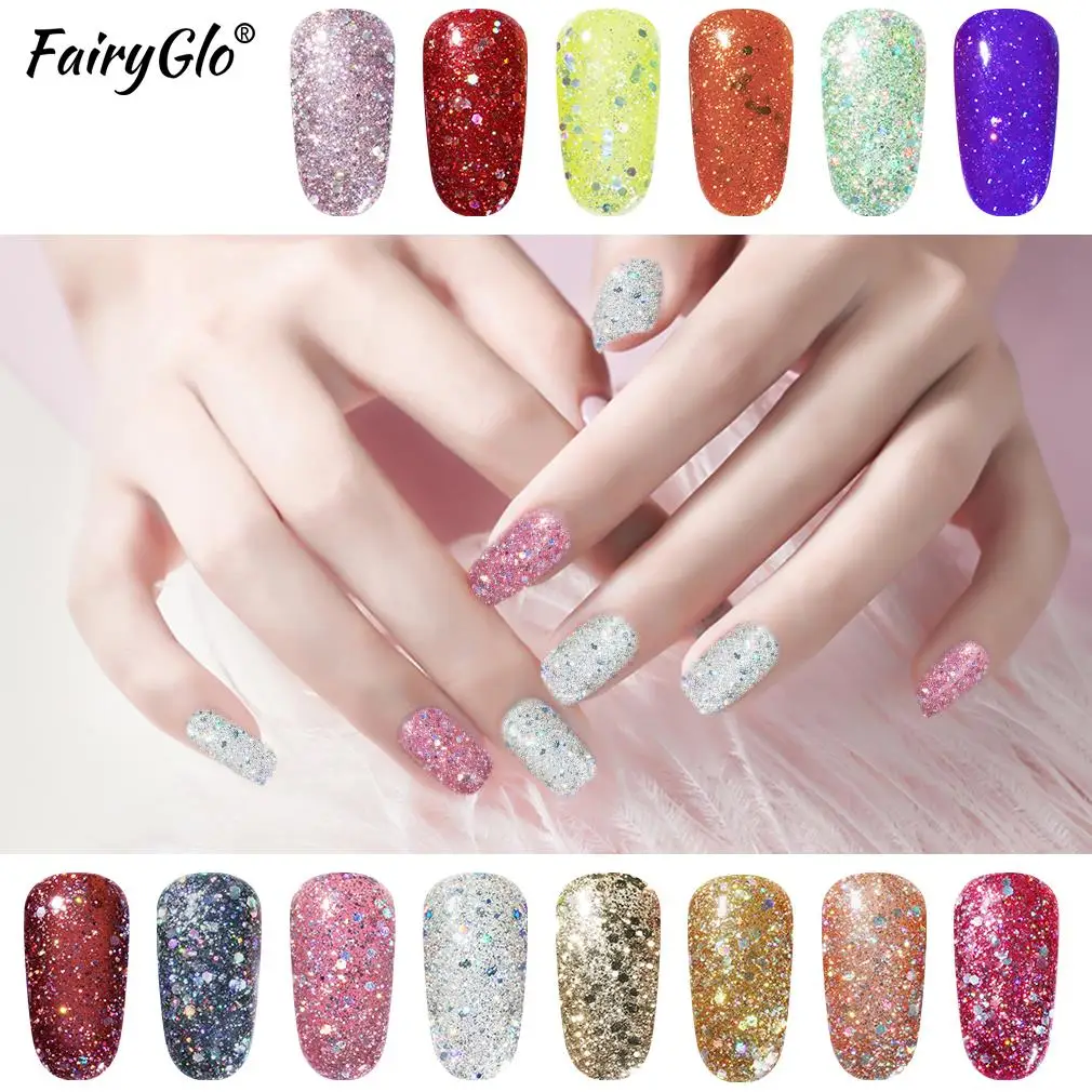 

FairyGlo 7ml Diamond UV Gel Nail Polish Long Last Hybrid Gel Varnish Paint Lucky Lacquer Nail Gel Polish Soak Off Semi Permanent