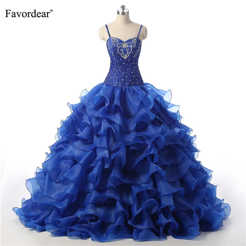 Favordear/Многоярусное бальное платье с рюшами на тонких бретельках Vestidos Quinceanera