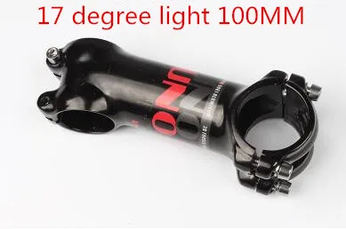 Алюминиевый стержень для шоссейного велосипеда UNO, 17 градусов, 70-130 мм, светильник/матовый - Цвет: 17 degree light 100