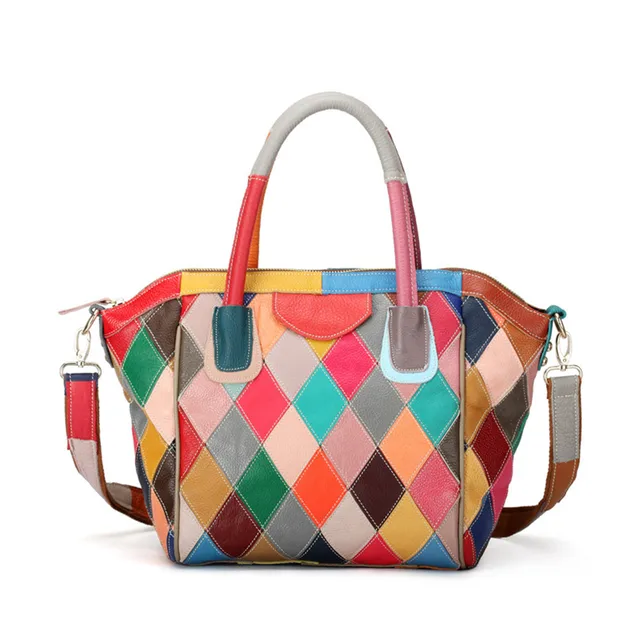 Luxury Crystals 2017 Women Evening Bags Designer Genuine Leather Luxury Crystals 2017 Women Evening Bags Designer Genuine Leather Woman Handbags Multicolor Patchwork Messenger Bag