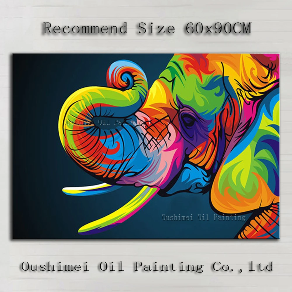 

Excellent Artist Pure Hand-painted High Quality Modern Elephant Oil Painting On Canvas Abstract Decorative Elephant Painting