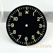 35,5 мм черный светящийся циферблат подходит для часов MIYOTA 8205 8215 821A Mingzhu/DG 2813 3804