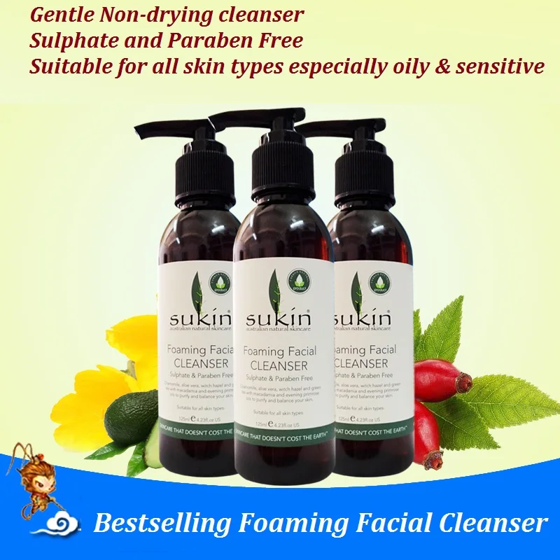 Australia Effective Natural quality Sukin Foaming Facial Cleanser