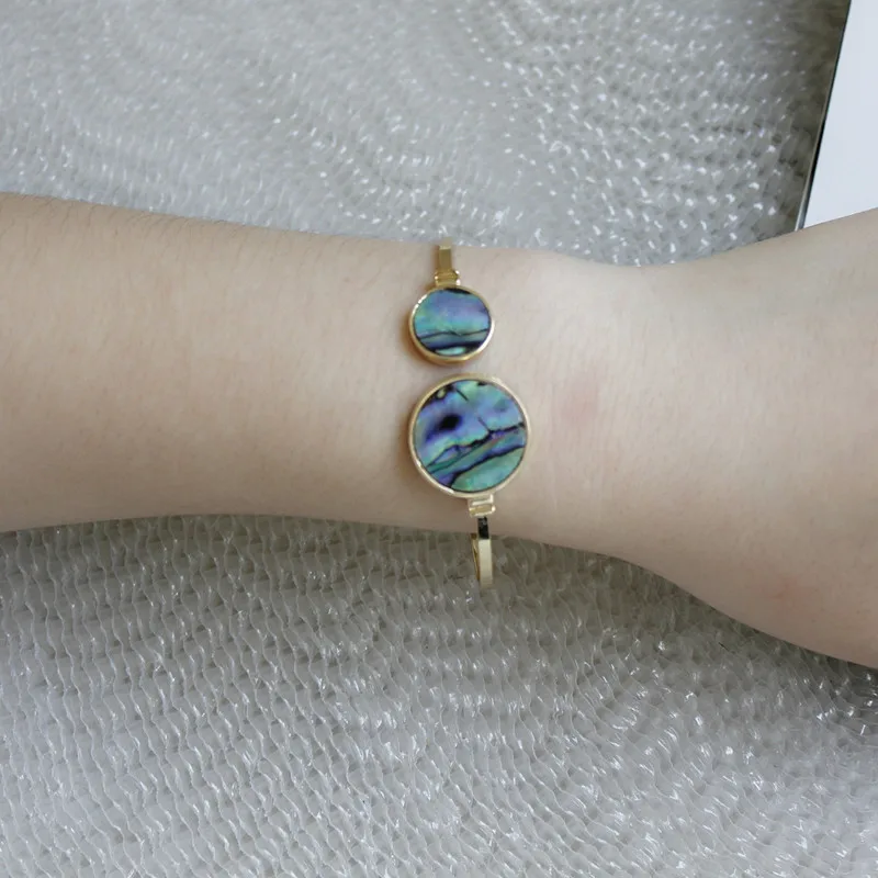Ювелирный дизайн joker paua shell геометрический круглый открытый женский браслет Круглый браслет подарок