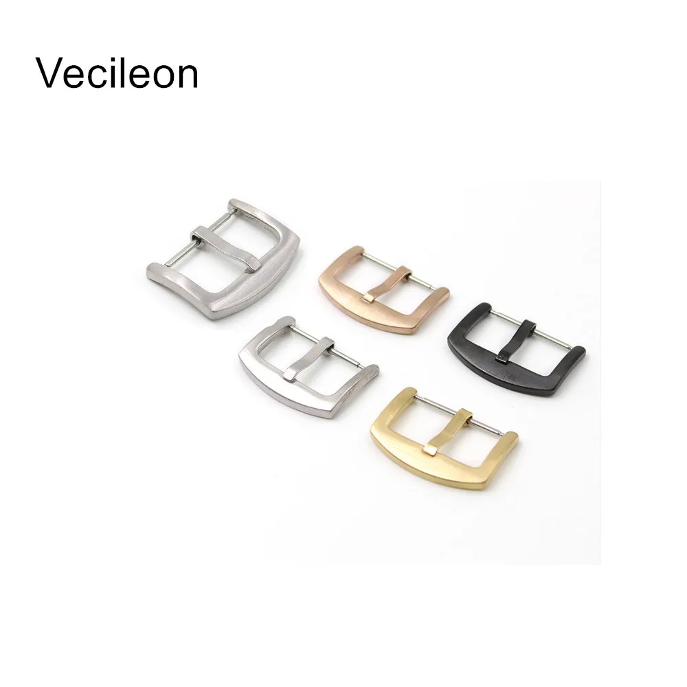 

50PCS/Lot Metal Watch Band Buckle 16 18 20 22 24 26mm Men Watchband Strap Silver Black Gold Stainless Steel Clasp Accessories