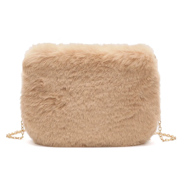 

Winter Fashion Fur 2018 Women Crossbody Bag Chain Small Shoulder Bag Casual Female Messenger Bags Retro Velvet Lady Clutch Bag
