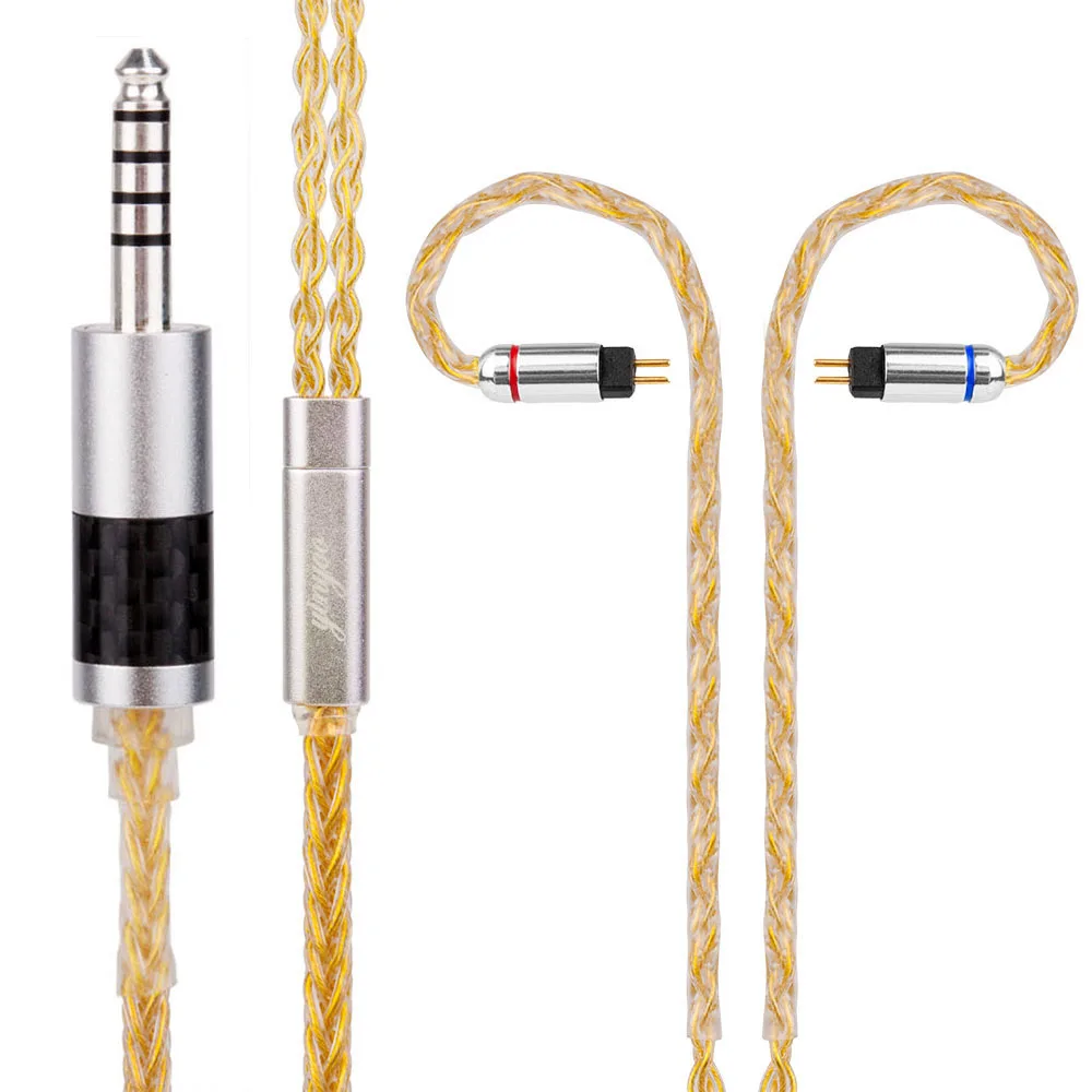 Yinyoo 8 Core Pure Silver Upgraded Cable 2.53.54.4mm Balanced Cable With MMCX2pin Connector For HQ5 HQ6 TFZ ZS10 ZS6 (10)