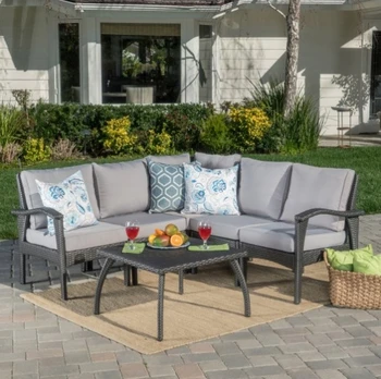 

Hot sale quality outdoor furniture garden leisure sofa wicker corner sofa set