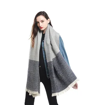 

Winter Women Scarf Cape Cashmere Warm Scaeves Lattice Splice Shawl For Women FashionTassel Women Scarf Pashmina