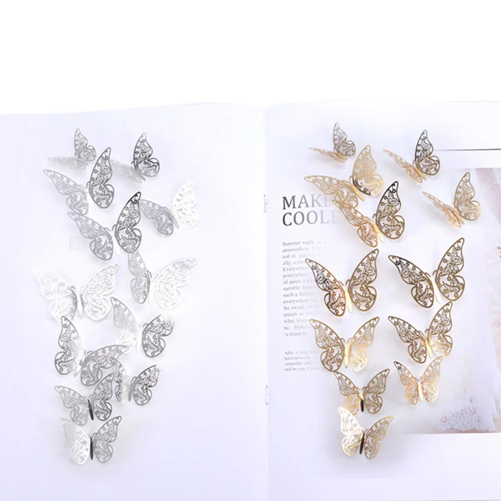 

12PCS Butterfly Mirror Decoration Home Room Art 3D DIY Wall Stickers