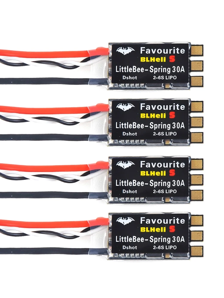 

4Pcs Favourite FVT LittleBee 30A-S 30A - S ESC BLHeli_S OPTO 2-6S Supports Mulitshot Oneshot42 OneShot125