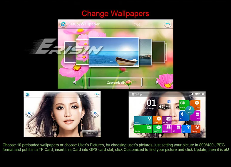 Perfect Car DVD CD Player Erisin ES7189F 7" Win8 UI Stereo GPS DAB+ System for Ford Focus Galaxy C-Max S-Max 7