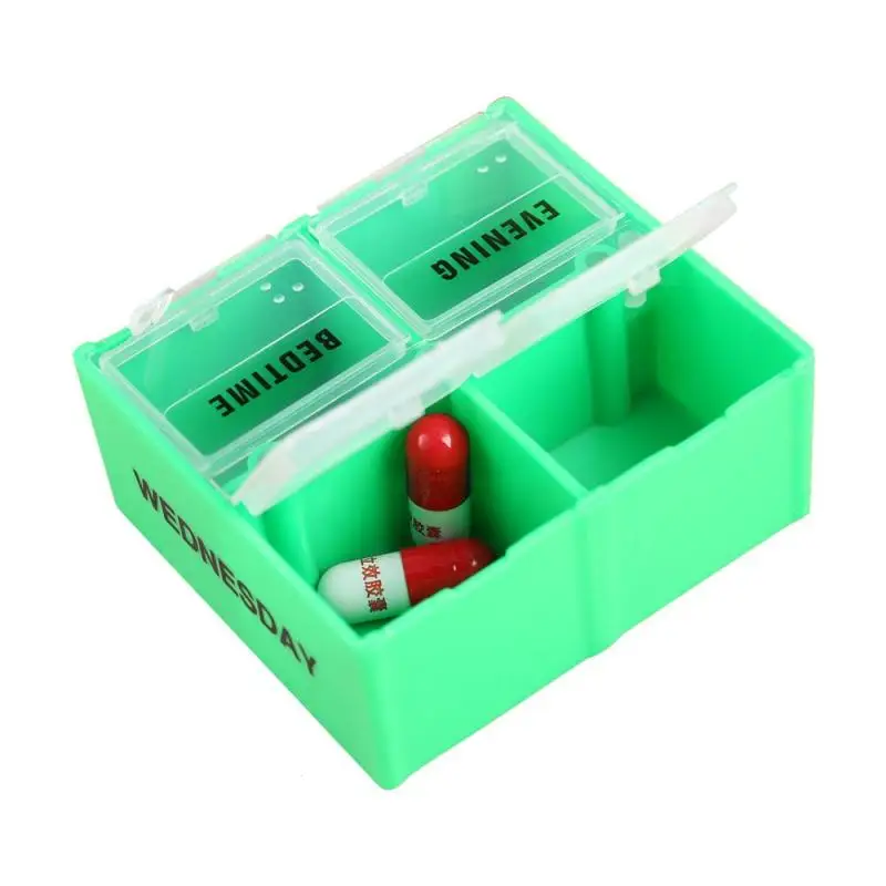 1 шт Портативный Pill Box красочные еженедельная таблетки Дело наркотиками отсек