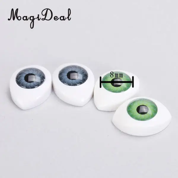 4 Color 8Pcs Oval Hollow Back Plastic Eyes for Plush Animal Doll Mask DIY Craft Accessory Children Toys 8mm