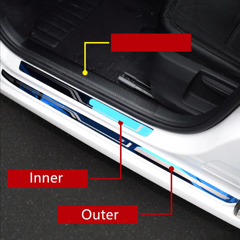 Сталь порога пластины двери Scuff крышка удар шаг отделкой протектор литья для Skoda Octavia 16 17 18 AA442