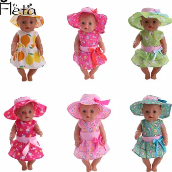 

Fleta dolls 6 Kinds Of Clothes New Fashion Hat + Skirt Suit For 18 inch or 43 cm Dolls To Send Children Birthday Gifts