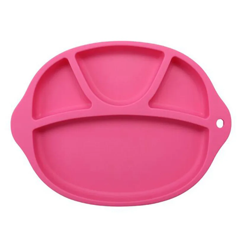 Силиконовая детская обеденная тарелка, нескользящая цельная силиконовая тарелка для кормления детей, детская посуда LA882189