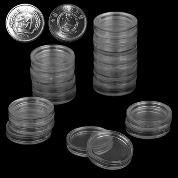 

20pcs/lot Transparent Plastic Coin Holder Coin Collecting Box Case For Coins Storage Capsules Protection Boxes Container 18mm