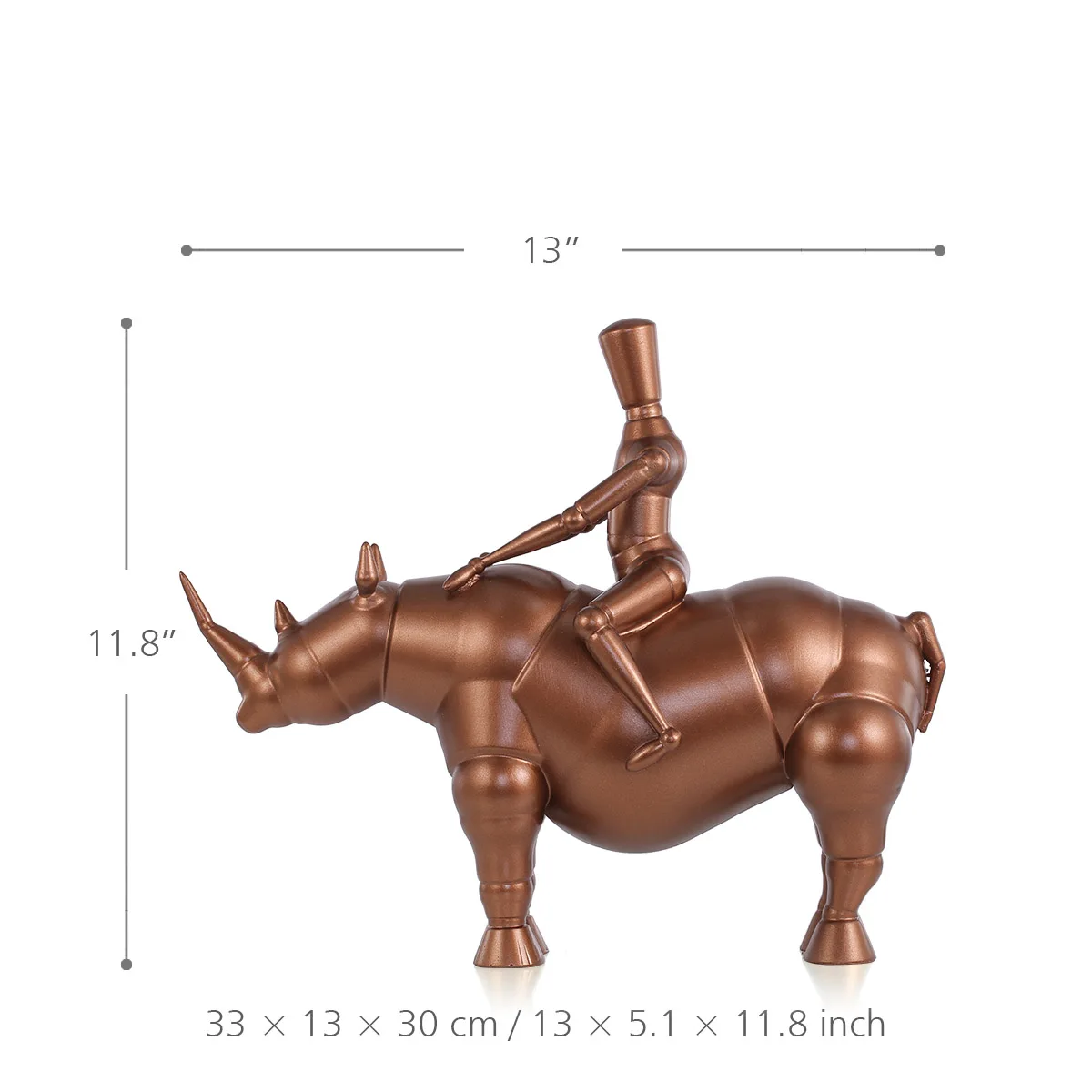 Rhinoceros Knight Sculpture Modern Home Decor