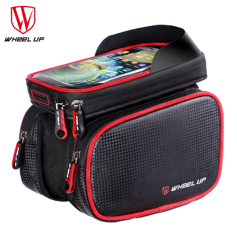 Wheel Up Bike Front Top Tube Bag 6.2 Inch Waterproof Rainproof Touch