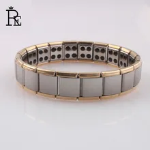 RE Magnet Stone Man Bracelet Classical Gold Side Titanium Ge Germanium Energy Balance Link Chain Bracelets For Men Health Care RE Magnet Stone Man Bracelet Classical Gold Side Titanium Ge Germanium Energy Balance Link Chain Bracelets For Men Health Care
