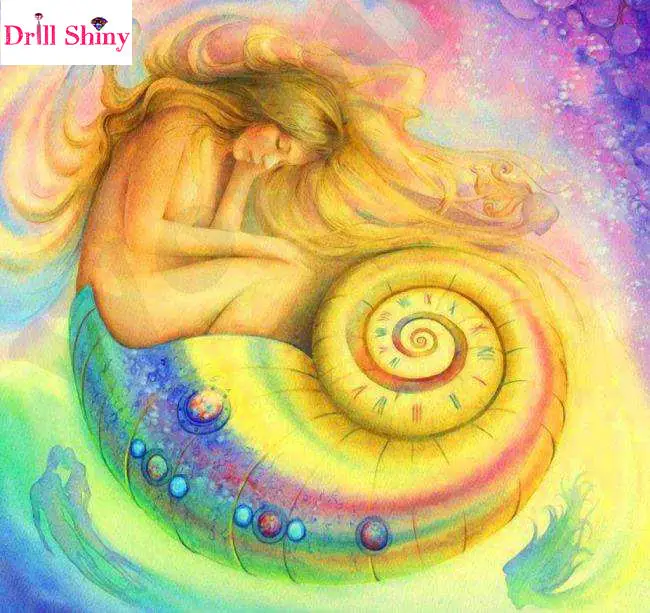 

Diamond painting Conch fairy/Angel/Sleeping girl cross stitch diamond embroidery mosaic pictures of the diamonds Handicraft Gift
