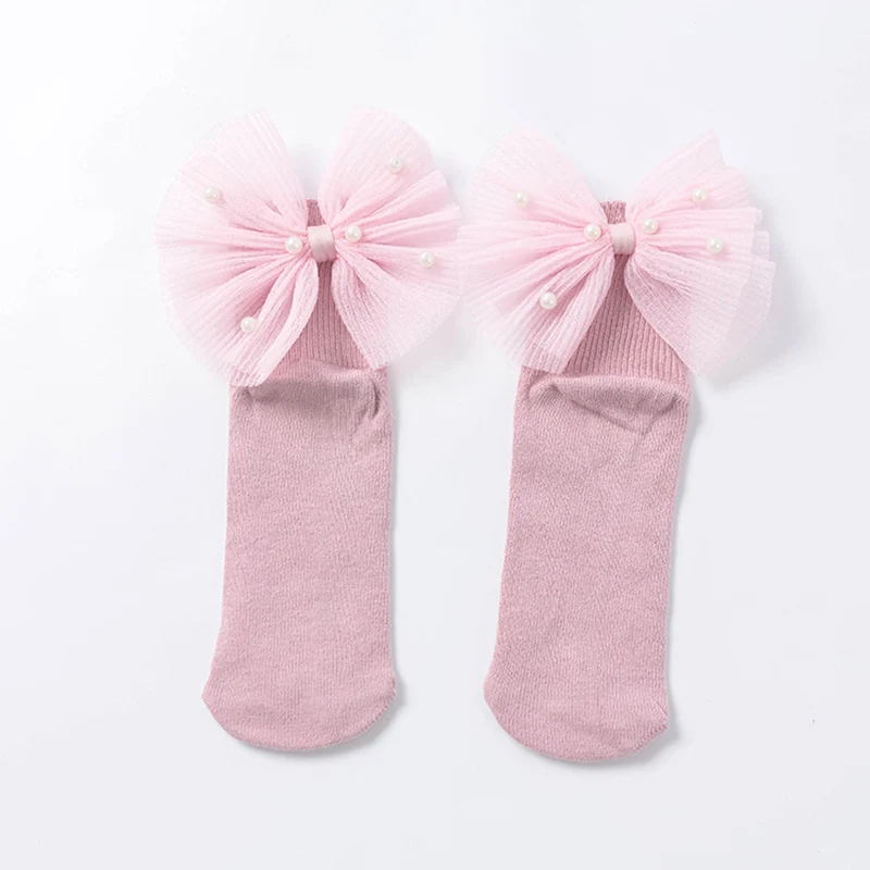 Милые носки с бантами носки принцессы с бусинами детские носки для девочек хлопковые новые высококачественные короткие носки для малышей 1 пара - Цвет: 14