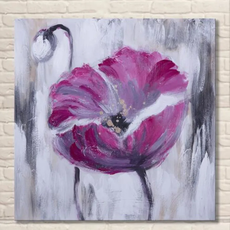 

Handpainted Abstract Flower Oil Painting Modern Purple Floral Paintings Office Wall Art Home Decor Large Flowers Canvas Pictures