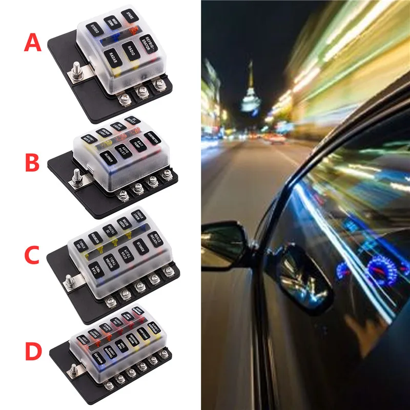 

2017 Screw Binding Post Model 6 Ways / 8Ways / 10 Ways / 12 Ways Fuse Box with LED Indicator Light