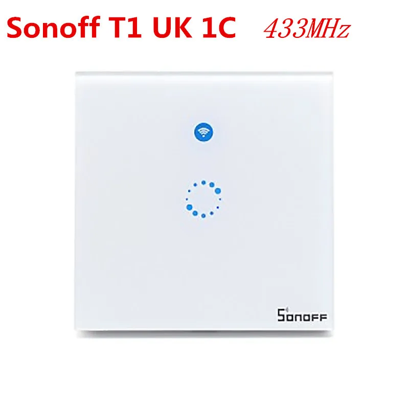 Интеллектуальный выключатель света Sonoff T1 US/EU Wi-Fi RF/APP/сенсорный экран Управление настенный светильник Переключатель 1/2/3 банда 86 Тип Панель настенный сенсорный светильник переключатель умный дом пульт дистанционного управления - Комплект: Sonoff T1 UK 1C