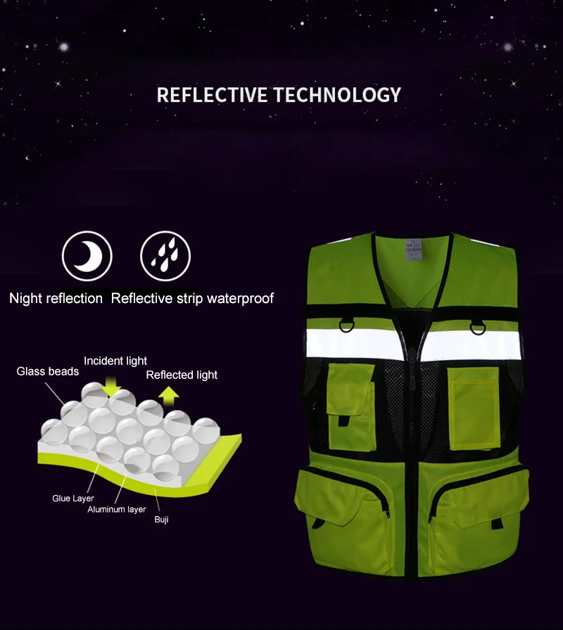 Reflective Cycling Vest Outdoor Sport Ciclismo Safety Traffic Safety Reflective Warning Vest Clothing Motorcycle Night Riding