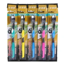 5 шт. Прямая поставка взрослые бамбуковые угли мягкие волосы зубные щетки для взрослых разноцветные антифрикционные ручки активная зубная щетка из волокна