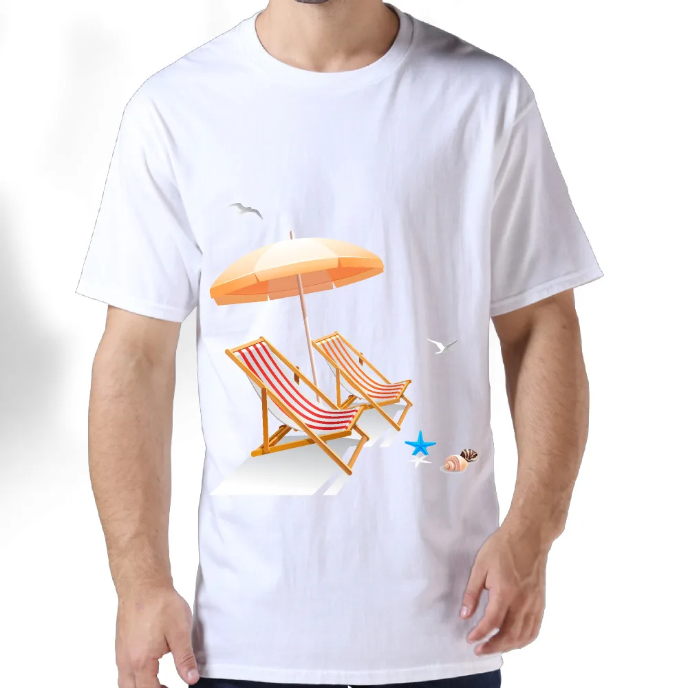 2017 Beach Umbrellas Adirondack Chairs Print Premium Cotton Summer