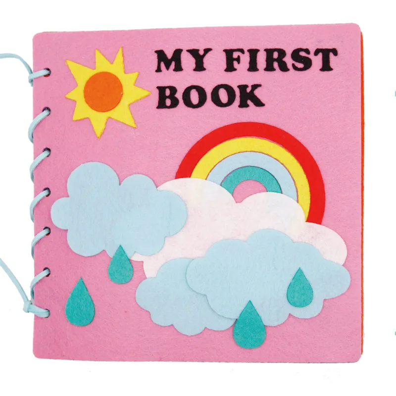 Cheap 1PC Pink Mom Handmade My First Book Kids Early Learning Education Quiet Book Felt Material DIY Study Manual Intelligence Books