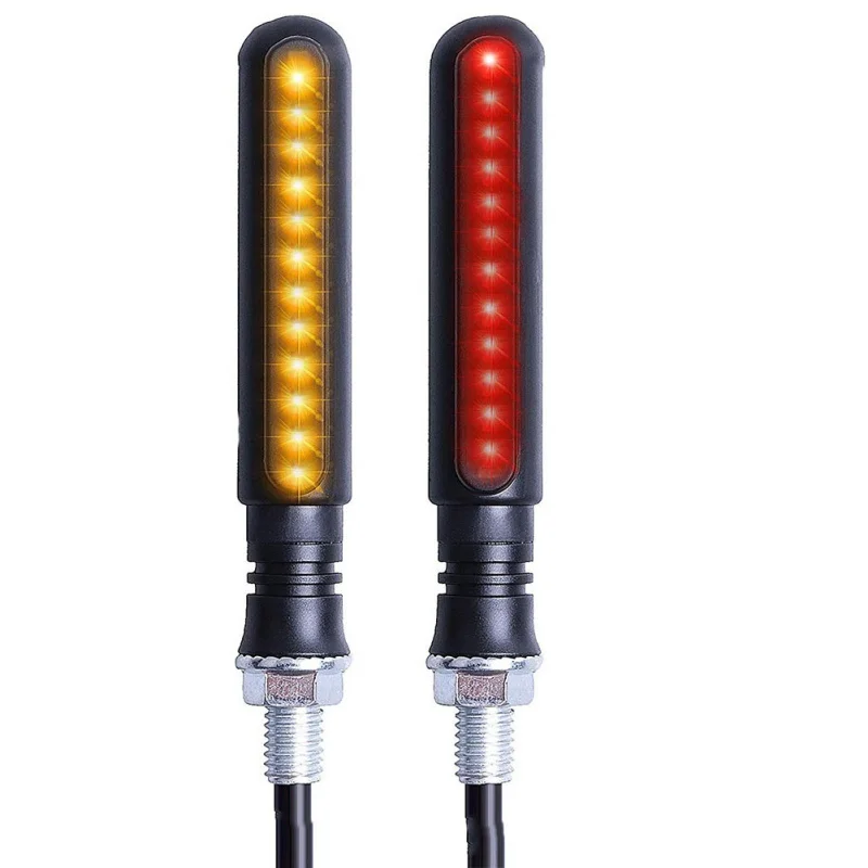 

2PCS Motorcycle LED Turn Signals Motorcycle Blinker Flowing Water Tail Brake Lights Indicator Universal Motorcycle Turn Signal