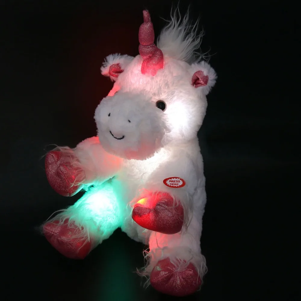 Дропшиппинг 30 см/40 см светодиодный светящийся ночной Светильник, чучела единорога, чучела животных, разноцветные плюшевые игрушки светодиодный игрушки на Рождество и день рождения