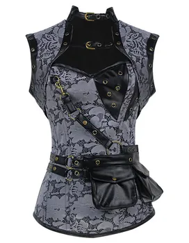 

New Steel Bone Waist Control Slimming Steampunk Corset Corselet Top Women Gothic Overbust Bustiers & Corsets For Waist Trainer