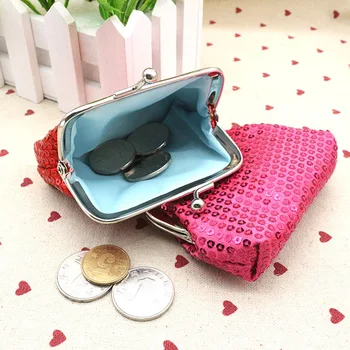 

200pcs/lot New Hot small women Wallets Clutch Buckle Handbag Bags Gift Fashion Women's Sequins Coin Purse