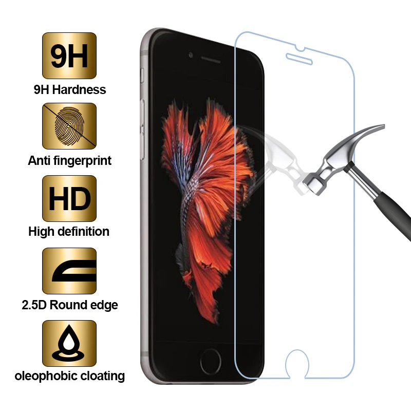 2.5D Защита экрана для iPhone 6 7 6s 8 Plus X XS стекло закаленное XR MAX Защитная пленка 9H |