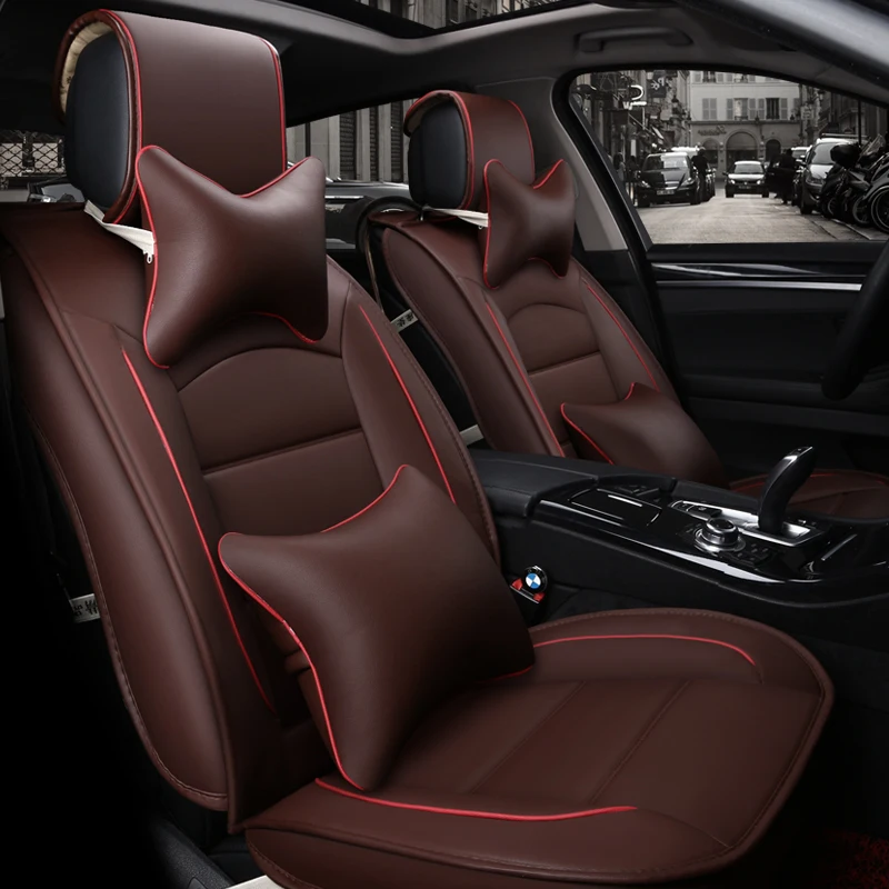 Чехлы на сиденья автомобиля чехлы из искусственной кожи для toyota lada renault logan bmw
