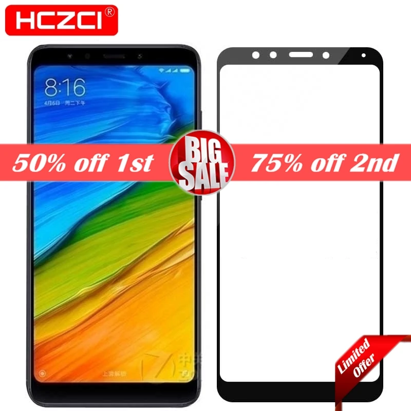 

HCZCI for Xiaomi Redmi Note 7 6 5 5A Pro glass Redmi 7 6A 6 5 Plus S2 POCO F1 Tempered glass High quality Full Screen Protector